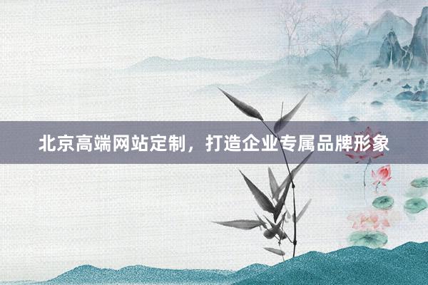 北京高端网站定制，打造企业专属品牌形象